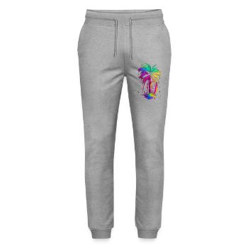 Palme - Stanley/Stella Unisex Bio Jogginghose Mover  - Grau meliert - Vorne - Marisol (170cm) & Nik (191cm)