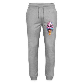 Verspieltes Eistopping-Motiv für Kinder - Stanley/Stella Mover Unisex Organic Jogging Trousers - heather grey - Front - Marisol (170cm) & Nik (191cm)