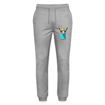 Révolte rétro des lamas - Pantalon de jogging bio MOVER Stanley/Stella unisexe - gris chiné - Devant - Marisol (170cm) & Nik (191cm)