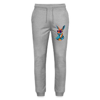 Strahlendes Roo-Revival - Stanley/Stella Unisex Bio Jogginghose Mover  - Grau meliert - Vorne - Marisol (170cm) & Nik (191cm)