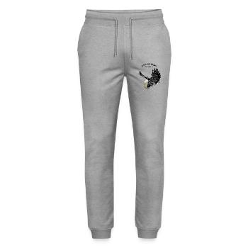 1208 Folge deinen Träumen baldeagle non schwarz - Stanley/Stella Unisex Bio Jogginghose Mover  - Grau meliert - Vorne - Marisol (170cm) & Nik (191cm)