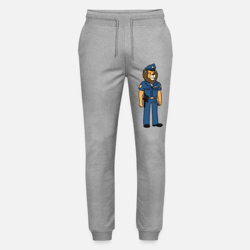 Löwen Polizist / Polizei Löwe - Stanley/Stella Unisex Bio Jogginghose Mover  - Grau meliert