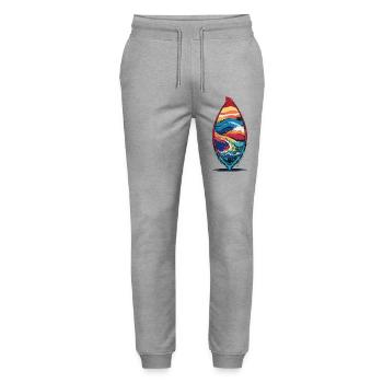 farbenfrohes Sommermotiv - Stanley/Stella Unisex Bio Jogginghose Mover  - Grau meliert - Vorne - Marisol (170cm) & Nik (191cm)