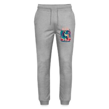 Believe in Unicorns - Stanley/Stella Unisex Bio Jogginghose Mover  - Grau meliert - Vorne - Marisol (170cm) & Nik (191cm)
