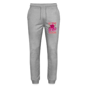 Faites ce qui fait fleurir votre cœur. - Pantalon de jogging bio MOVER Stanley/Stella unisexe - gris chiné - Devant - Marisol (170cm) & Nik (191cm)