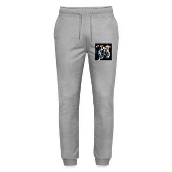 Mondlicht Tiger Neonkunst - Stanley/Stella Unisex Bio Jogginghose Mover  - Grau meliert - Vorne - Marisol (170cm) & Nik (191cm)