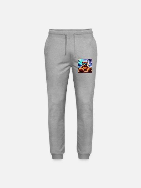 Teddy in Berlin II - Stanley/Stella Unisex Bio Jogginghose Mover - Grau meliert