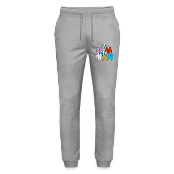 Clothing store 03 - Stanley/Stella Mover Unisex Organic Jogging Trousers - heather grey - Front - Marisol (170cm) & Nik (191cm)