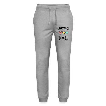 NOËL. ANNEE. ANNIVERSAIRE. RETRAITE. PAPA. MAMAM. - Pantalon de jogging bio MOVER Stanley/Stella unisexe - gris chiné - Devant - Marisol (170cm) & Nik (191cm)