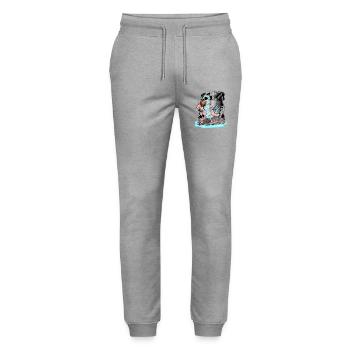 Zombie Möwe - Stanley/Stella Unisex Bio Jogginghose Mover  - Grau meliert - Vorne - Marisol (170cm) & Nik (191cm)