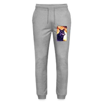 Lila Wolf - Stanley/Stella Unisex Bio Jogginghose Mover  - Grau meliert - Vorne - Marisol (170cm) & Nik (191cm)