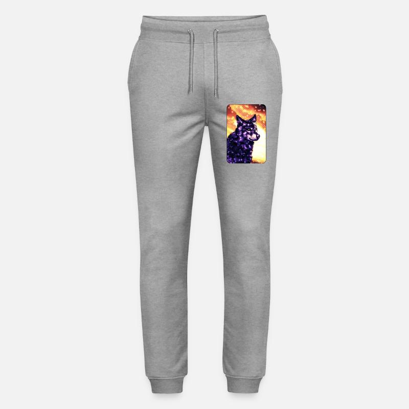 Lila Wolf - Stanley/Stella Unisex Bio Jogginghose Mover  - Grau meliert