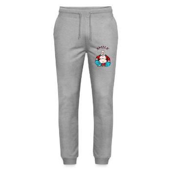 Cheerful yoga - Stanley/Stella Mover Unisex Organic Jogging Trousers - heather grey - Front - Marisol (170cm) & Nik (191cm)