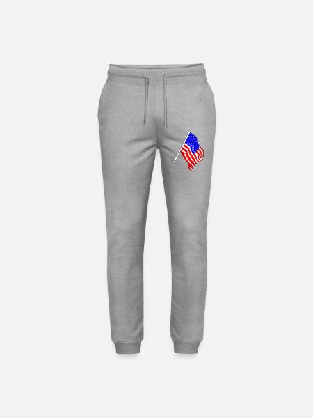 Drapeau des États-Unis, Stars and stripes - Pantalon de jogging bio MOVER Stanley/Stella unisexe - gris chiné