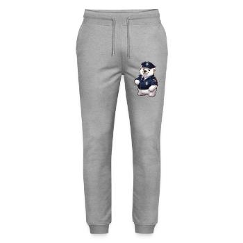 Police Polar Bear - Stanley/Stella Mover Unisex Organic Jogging Trousers - heather grey - Front - Marisol (170cm) & Nik (191cm)