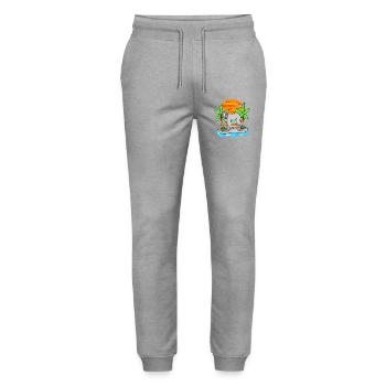 Paresseux sur la plage - Pantalon de jogging bio MOVER Stanley/Stella unisexe - gris chiné - Devant - Marisol (170cm) & Nik (191cm)