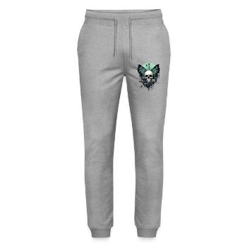 Aestethic Totenkopf Fairycore Fairy Grunge Gothik - Stanley/Stella Unisex Bio Jogginghose Mover  - Grau meliert - Vorne - Marisol (170cm) & Nik (191cm)