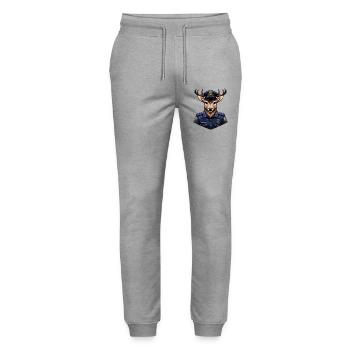 Police des cerfs - Pantalon de jogging bio MOVER Stanley/Stella unisexe - gris chiné - Devant - Marisol (170cm) & Nik (191cm)