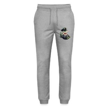 Policier crocodile - Pantalon de jogging bio MOVER Stanley/Stella unisexe - gris chiné - Devant - Marisol (170cm) & Nik (191cm)