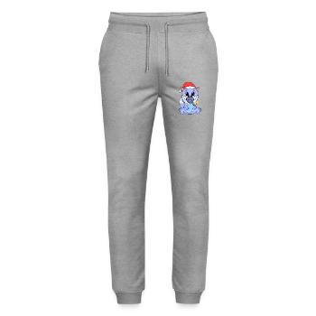 Wolf Baby Christmas - Stanley/Stella Mover Unisex Organic Jogging Trousers - heather grey - Front - Marisol (170cm) & Nik (191cm)