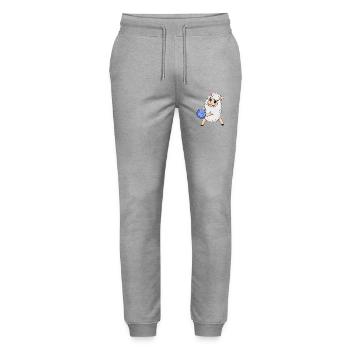 Volleyball Sheep - Stanley/Stella Mover Unisex Organic Jogging Trousers - heather grey - Front - Marisol (170cm) & Nik (191cm)
