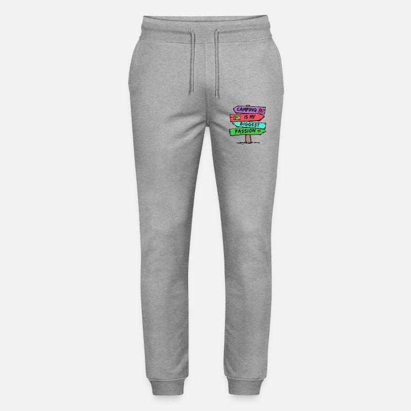Camping Statement Wohnwagen Camper Urlaub Wanderer - Stanley/Stella Unisex Bio Jogginghose Mover  - Grau meliert
