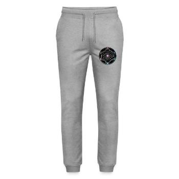 Flower of Life Colored Geometry Circle - Stanley/Stella Mover Unisex Organic Jogging Trousers - heather grey - Front - Marisol (170cm) & Nik (191cm)