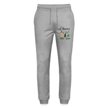 CHEERS TO THE NEW YEAR. - Stanley/Stella Mover Unisex Organic Jogging Trousers - heather grey - Front - Marisol (170cm) & Nik (191cm)