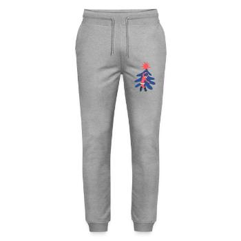 Dancing Santa Claus - Stanley/Stella Mover Unisex Organic Jogging Trousers - heather grey - Front - Marisol (170cm) & Nik (191cm)