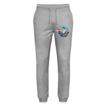 Road bike in fairytale colours - Stanley/Stella Mover Unisex Organic Jogging Trousers - heather grey - Front - Marisol (170cm) & Nik (191cm)