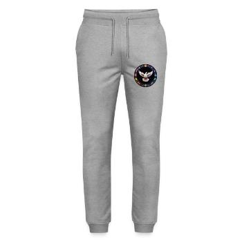 Dove of Peace in the Magic of Colors - Stanley/Stella Mover Unisex Organic Jogging Trousers - heather grey - Front - Marisol (170cm) & Nik (191cm)