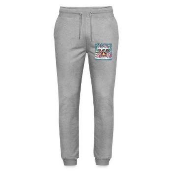 Weihnachts Design 5 - Stanley/Stella Unisex Bio Jogginghose Mover  - Grau meliert - Vorne - Marisol (170cm) & Nik (191cm)