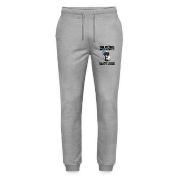 Müde Spruch Verschlafen Schlafen Ausschlafen Faul - Stanley/Stella Unisex Bio Jogginghose Mover  - Grau meliert - Vorne - Marisol (170cm) & Nik (191cm)