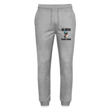 Müde Spruch Verschlafen Schlafen Ausschlafen Faul - Stanley/Stella Unisex Bio Jogginghose Mover  - Grau meliert - Vorne - Marisol (170cm) & Nik (191cm)