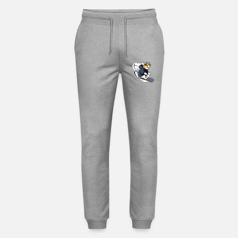 Snowboard Hund - Stanley/Stella Unisex Bio Jogginghose Mover  - Grau meliert