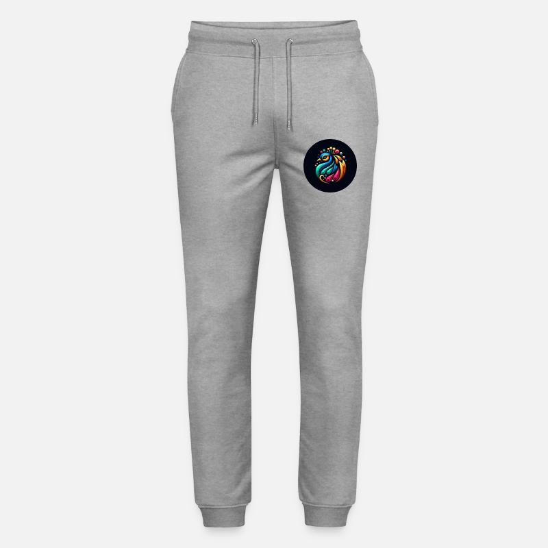 Pfau bunt Logo - Stanley/Stella Unisex Bio Jogginghose Mover  - Grau meliert