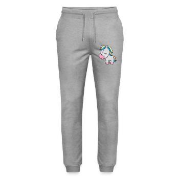 petite licorne - Pantalon de jogging bio MOVER Stanley/Stella unisexe - gris chiné - Devant - Marisol (170cm) & Nik (191cm)