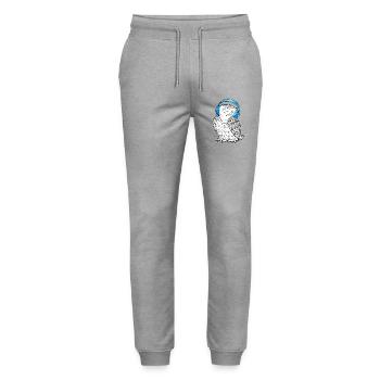 Hibou avec écouteurs - Pantalon de jogging bio MOVER Stanley/Stella unisexe - gris chiné - Devant - Marisol (170cm) & Nik (191cm)