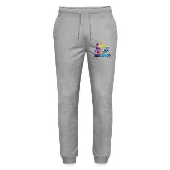 Vibrant Dog Lover Fitness Design - Stanley/Stella Mover Unisex Organic Jogging Trousers - heather grey - Front - Marisol (170cm) & Nik (191cm)