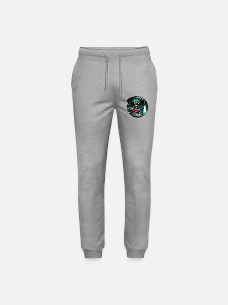 Alien detective in UFO light - Stanley/Stella Mover Unisex Organic Jogging Trousers - heather grey