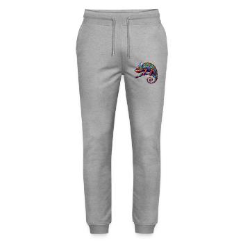 Chameleon - Stanley/Stella Mover Unisex Organic Jogging Trousers - heather grey - Front - Marisol (170cm) & Nik (191cm)