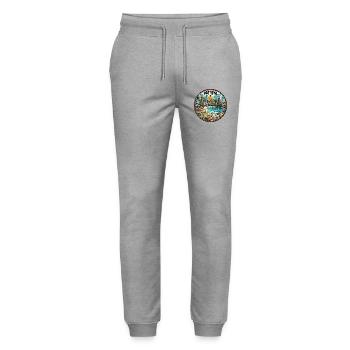 Pattaya City Thailand Design - Stanley/Stella Mover Unisex Organic Jogging Trousers - heather grey - Front - Marisol (170cm) & Nik (191cm)