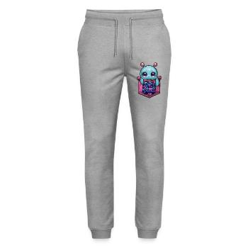 Space Bubble Pocket Kawaii - Stanley/Stella Unisex Bio Jogginghose Mover  - Grau meliert - Vorne - Marisol (170cm) & Nik (191cm)