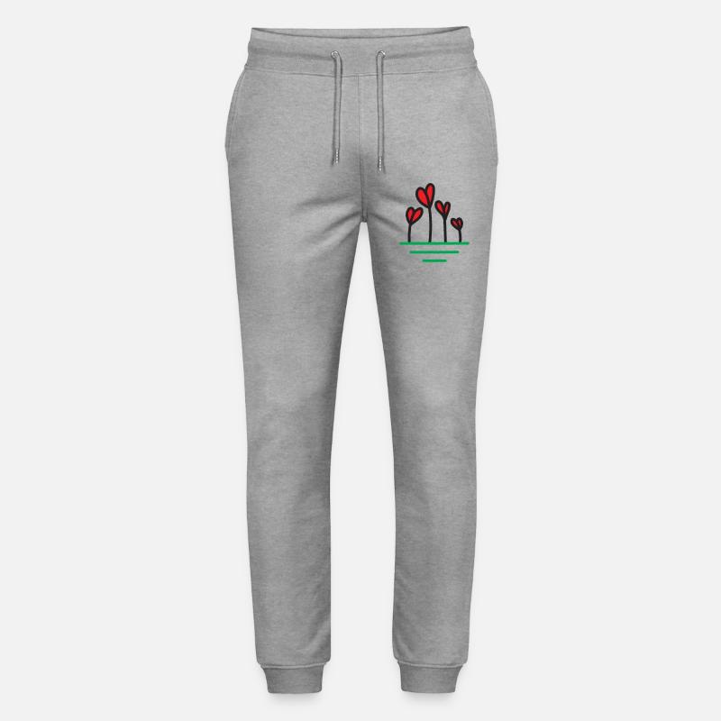 Herz sprießt in Blüte - Stanley/Stella Unisex Bio Jogginghose Mover  - Grau meliert