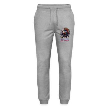 Yorkshire Terrier Punk - Stanley/Stella Mover Unisex Organic Jogging Trousers - heather grey - Front - Marisol (170cm) & Nik (191cm)