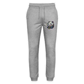 Panda - Stanley/Stella Mover Unisex Organic Jogging Trousers - heather grey - Front - Marisol (170cm) & Nik (191cm)