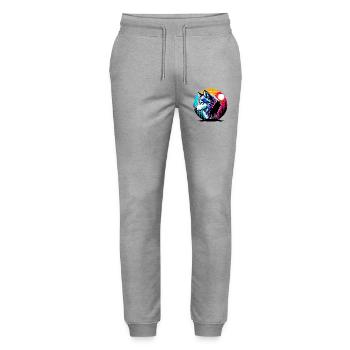 Wolf - Stanley/Stella Mover Unisex Organic Jogging Trousers - heather grey - Front - Marisol (170cm) & Nik (191cm)