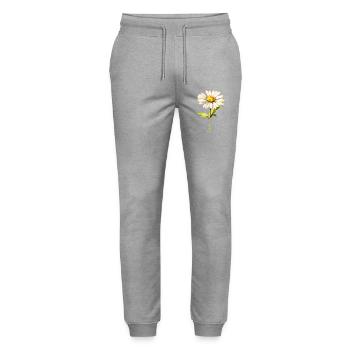 Marguerite printanière avec lettrage d’avril - Pantalon de jogging bio MOVER Stanley/Stella unisexe - gris chiné - Devant - Marisol (170cm) & Nik (191cm)