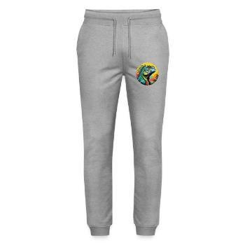 Iguana Art - Stanley/Stella Mover Unisex Organic Jogging Trousers - heather grey - Front - Marisol (170cm) & Nik (191cm)