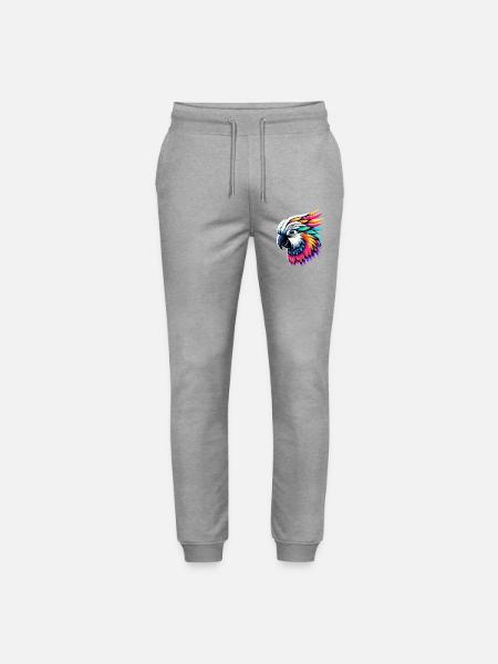 Cockatoo parrot with crest - Stanley/Stella Mover Unisex Organic Jogging Trousers - heather grey